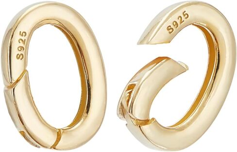 PH PandaHall 18k Gold Over 925 Sterling Silver Spring Gate Rings Clasp, 2pcs Oval Spring Clasp Connector Metal Necklace Shortener Clasp for Necklace Bracelet Keychain Jewelry Making, 10x7mm in Saudi Arabia