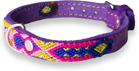 Handmade pet Collar, Great for Puppies, Hand Knitted and Leather, Dog Collar or cat Collar, Soft, Durable and Skin Friendly. for Small and Medium Breeds. in Saudi Arabia