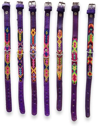 Handmade pet Collar, Great for Puppies, Hand Knitted and Leather, Dog Collar or cat Collar, Soft, Durable and Skin Friendly. for Small and Medium Breeds. in Saudi Arabia