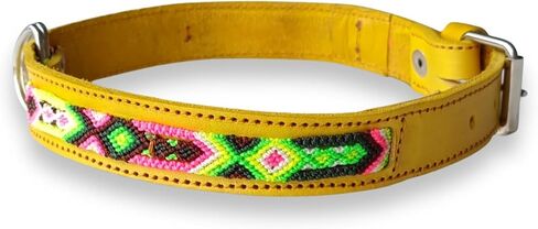 Handmade pet Collar, Great for Puppies, Hand Knitted and Leather, Dog Collar or cat Collar, Soft, Durable and Skin Friendly. for Small and Medium Breeds. in Saudi Arabia