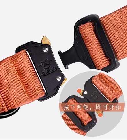 Tactical Dog Collar, Military Dog Collar for Medium Dogs, Adjustable Nylon Collars with Handle, Heavy Duty Thick Collar with Metal Buckle for Large Dogs (XL, Orange) in Kuwait