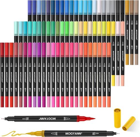 Mogyann Markers for Adult Coloring 72 Coloring Pens Dual Tip Brush Markers for Coloring Books in Saudi Arabia