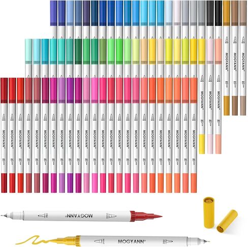 Mogyann Markers for Adult Coloring 72 Coloring Pens Dual Tip Brush Markers for Coloring Books in Saudi Arabia