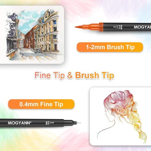 Mogyann Markers for Adult Coloring 72 Coloring Pens Dual Tip Brush Markers for Coloring Books in Saudi Arabia