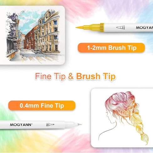 Mogyann Markers for Adult Coloring 72 Coloring Pens Dual Tip Brush Markers for Coloring Books in Saudi Arabia