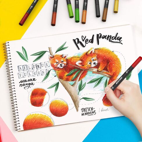 Mogyann Markers for Adult Coloring 72 Coloring Pens Dual Tip Brush Markers for Coloring Books in Saudi Arabia