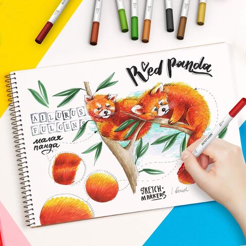 Mogyann Markers for Adult Coloring 72 Coloring Pens Dual Tip Brush Markers for Coloring Books in Saudi Arabia
