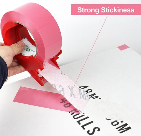 BOMEI PACK Pink Packing Tape with Dispenser, 2.4 Mil 1.88 Inch x 110 Yards, 2 Refills Rolls Color Box Tape for Moving, Shipping and Packaging in Saudi Arabia