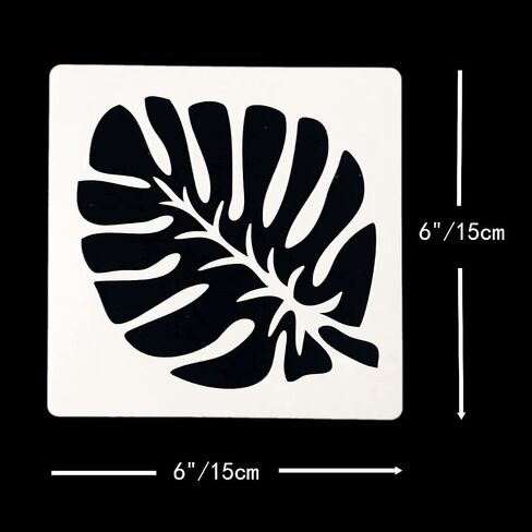 TIAMECH 8 Pieces Cactus Stencils for Painting Reusable Succulent Plants Palm Tree Layering Stencil DIY Scrapbook Coloring Decorative Templates (6 x 6 inches) in Saudi Arabia