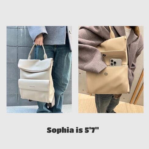 Women Office Laptop Backpack Vegan Leather Work Bag 13 Inch Business Travel Bag Large Capacity Waterproof Daypack in Saudi Arabia
