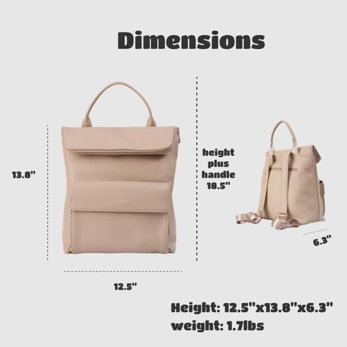 Women Office Laptop Backpack Vegan Leather Work Bag 13 Inch Business Travel Bag Large Capacity Waterproof Daypack in Saudi Arabia