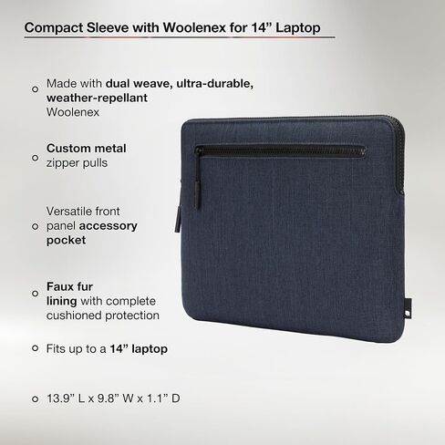 كم كمبيوتر محمول مضغوط مع Woolenex - 14 "MacBook/الكمبيوتر المحمول وأكمام ipad/tablet ، حالة الكمبيوتر والغطاء ، خفيفة الوزن ، مقاومة للطقس ، مع جيب الانزلاق للملحقات - الجرافيت in Kuwait