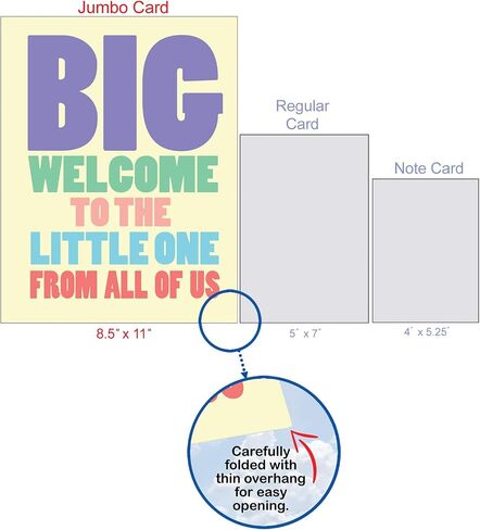 NobleWorks, Hilarious New Baby Congratulations Greeting card, Pregnancy Notecard w/Envelope, From All of Us (8.5 x 11 Inch), Big Welcome J4870BBG-US in Saudi Arabia