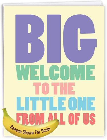 NobleWorks, Hilarious New Baby Congratulations Greeting card, Pregnancy Notecard w/Envelope, From All of Us (8.5 x 11 Inch), Big Welcome J4870BBG-US in Saudi Arabia