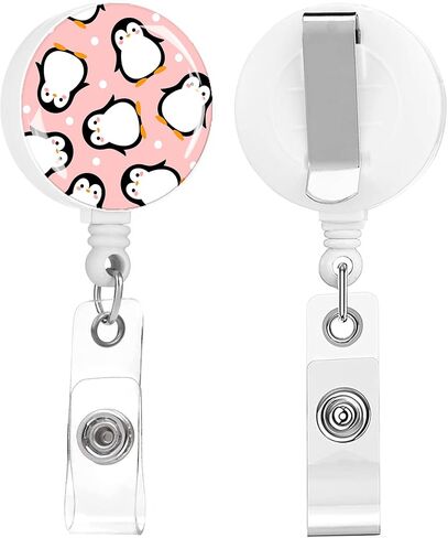 Badge Reels Retractable,Id Badge Holders Retractable,Badge Clips Retractable ID Card Holder for Teacher, Student, Office Worker(Penguin) in Saudi Arabia
