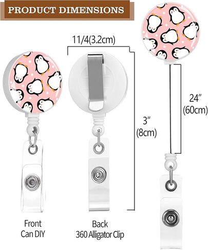 Badge Reels Retractable,Id Badge Holders Retractable,Badge Clips Retractable ID Card Holder for Teacher, Student, Office Worker(Penguin) in Saudi Arabia