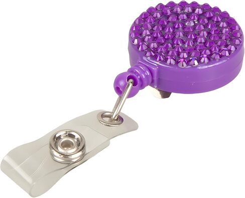 Rhinestone Lanyard Bling Crystal Badge Reel and Vertical Card Holder for Business Id Card (Orange) in Kuwait