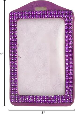 Rhinestone Lanyard Bling Crystal Badge Reel and Vertical Card Holder for Business Id Card (Orange) in Kuwait