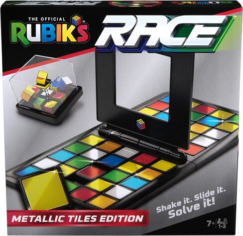 Rubik's Race, Metallic Edition Classic Fast-Paced Puzzle Strategy Sequence Two Player Board Game, for Kids and Adults Ages 7 and up, Multicolor in Kuwait