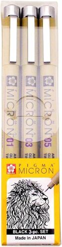 SAKURA Pigma Micron Pens (Set Of 3),Black in Kuwait