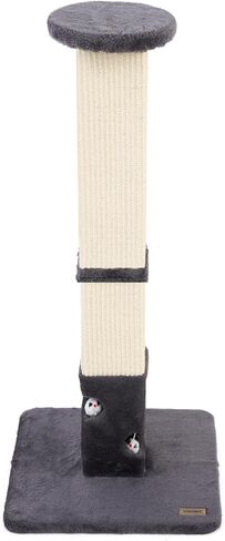 Cat Scratching Post for Indoor 34in Tall Watching Plush Perch Cat Scratch Post with Cover Sisal Fabric Cat Scratcher with Cat Toy Mouse Hole for Large Cats Adults Cats and Kitten （Drak Grey） in Saudi Arabia