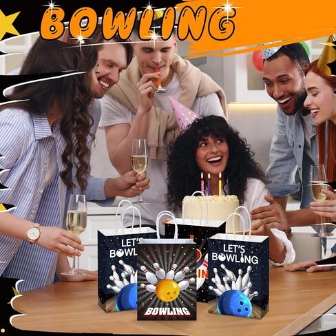 Kolldenn 24 PCS Bowling Party Favors Paps Paper Bowling Ball Valcs Bowling Goodie Bags Sports Placs With Bandles for Bowling Birth in Saudi Arabia