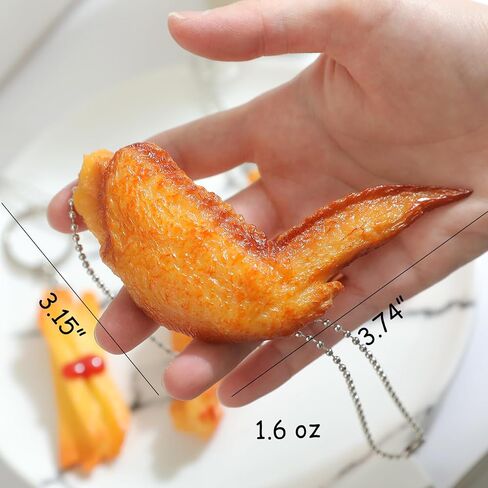 4pcs Chicken Nugget Keychain Funny 3d Plastic Key Chians Fake Food Key Chains Gag Gifts for Women Men in Saudi Arabia