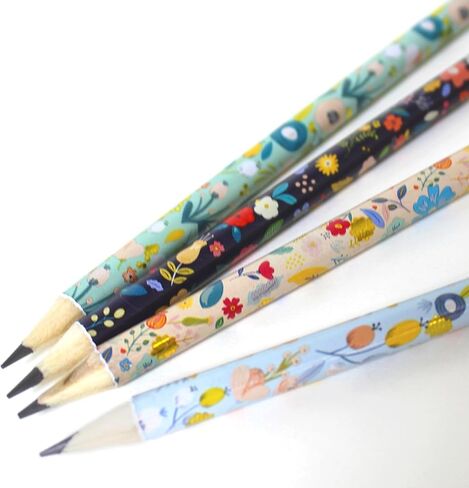 Channie's Number 2 Floral Pencil Set, Colorful Pencils with Cute Floral Design for Sketching, Writing, or Drawing, Pack of 12 Pre-Sharpened Flower Pencils for Girls and Women in Kuwait