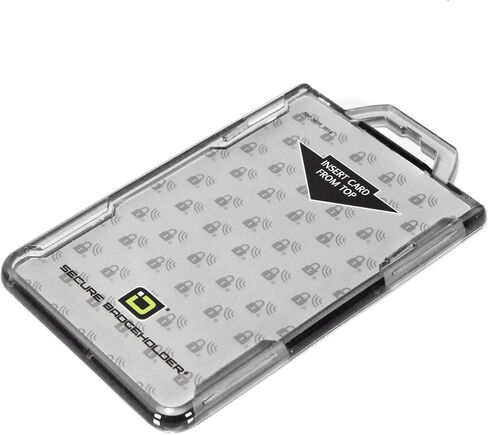 حظر RFID حامل شارة آمن Lite - حامل بطاقة 1 رأسي - حامل بطاقة هوية بلاستيكية صلبة شديدة التحمل - مقولبة وتجميعها في الولايات المتحدة - أسود - كمية 2 in Saudi Arabia