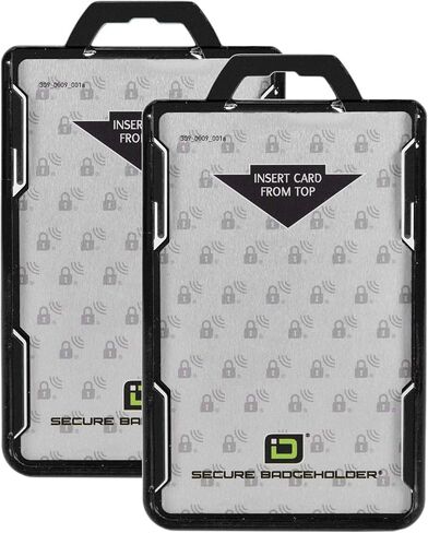 RFID Blocking Secure Badge Holder Lite – Vertical 1 Card Holder – Heavy Duty Hard Plastic ID Card Holder – Molded and Assembled in The USA – Black – Quanty 2 in Saudi Arabia