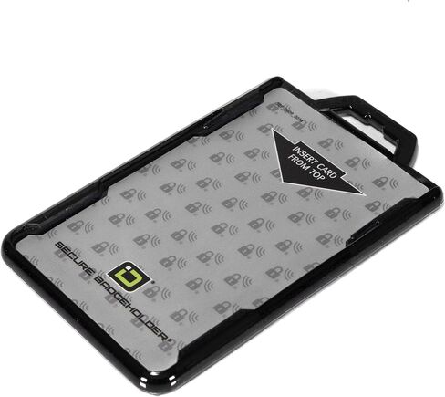 RFID Blocking Secure Badge Holder Lite – Vertical 1 Card Holder – Heavy Duty Hard Plastic ID Card Holder – Molded and Assembled in The USA – Black – Quanty 2 in Saudi Arabia