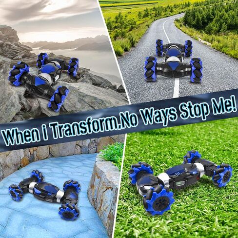 Gesture Sensing RC Stunt Car with Lights Music Hand Controlled Remote Control Car 4WD 2.4GHz Off-Road 360° Double Sided Rotation Stunt Car Birthday Gift Idea for Boys Girls (Blule) in Saudi Arabia