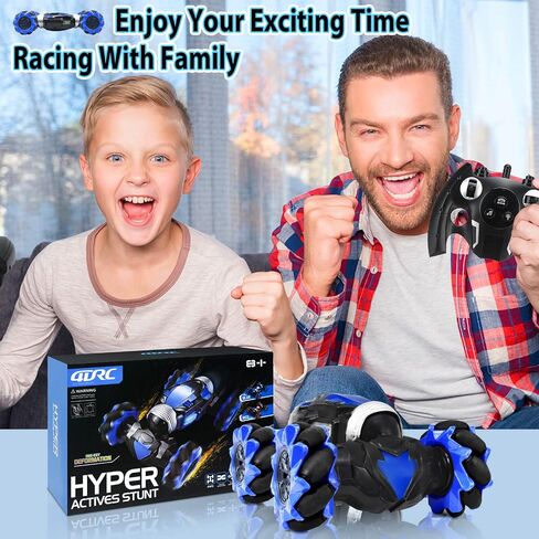 Gesture Sensing RC Stunt Car with Lights Music Hand Controlled Remote Control Car 4WD 2.4GHz Off-Road 360° Double Sided Rotation Stunt Car Birthday Gift Idea for Boys Girls (Blule) in Saudi Arabia