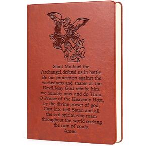 Saint Michael Gift Catholic Christian Leather Notebook Saints Michael Religious Gifts For Woman Man Saint Michael Archangel Protect Gift (Saint Michael)