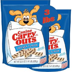 Canine Carry Outs - 2 Pack - Chicken | Beef Flavor Dog Treats (3 Pounds Total) (Chicken)