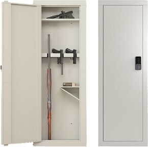 CuisinSmart 45" Wall Gun Safe, Wall Safe Between Stud, Hidden Wall Gun Safe for Rifles With Adjustable Shelves,Assembled Rifle Gun Safe for Storage Firearm Money Valuables Black
