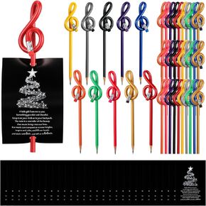 cholemy 50 مجموعة أقلام الموسيقية هدايا مع بطاقات الملاحظات ملاحظات موسيقية treble g clef bent قلم رصاص مع ممحاة وبطاقات لهدايا تبادل الفريق الرئيسية in Kuwait