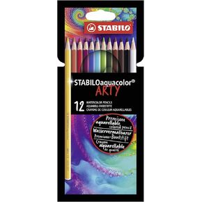 Stabilo Aquacolor ARTY Watercolour Colouring Pencils Pack of 12