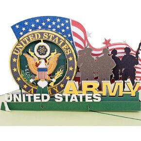3D Pop Up Greeting Card - Soldiers of U.S. Army Retired Commemorative Crad,Birthday Card, Anniversary Card,Thank You Card,Army Greeting Cards by AITpop