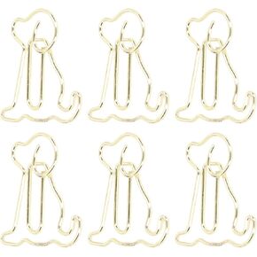 Dog Shape Paper Clips, Animal Jumbo Funny Cute Paperclips, Metallic Paper Clips for Fun Office Supplies School Gifts Wedding Decoration Gold Women Document Note Sorting Organizing (Dog)