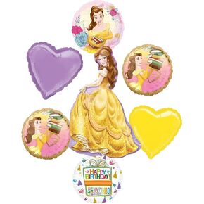 Beauty and the Beast Birthday Party Supplies Princess Belle Balloon Bouquet Decorations