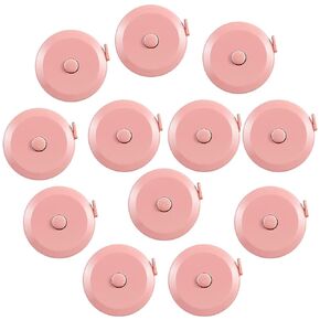 12pcs ، شريط القياس الناعم الوردي القابل للسحب - شريط قياس لقياس الجسم القياس قياس شريط ناعم المقياس مزدوج لقياسات خياطة خياطة خياطة الخياطة القياسات المنزل.