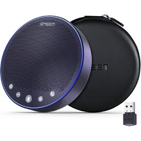Emeet Bluetooth Speakerphone M3 ، Zoom Certified 4 AI Mics 360 ° Soide Soid 18H Talk Time Conference و Microphone ، USB/Bluetooth Conferen