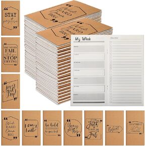 Yeaqee 50 Pcs Employee Appreciation Gifts Undated Weekly Pocket Calendars Planners Bulk to Do List Notepads Inspirational Habit Track Notebooks for Social Worker Volunteer Secretaries(​encouraging)