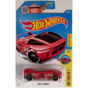 HOT WHEELS HW TOOL-IN-1 3/5 RED NIGHT BURNER 33/250 SHOWDOWN SCAN & RACE CARD