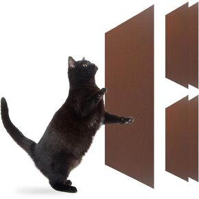 Cat Scratch Mat (Black, 5-Pack, 9.8''*18.8''), Furniture Protector from Cats Scratching, Strong Self-Adhesive Backing for Easy and Sturdy Application, Versatile for Cat Trees, Posts, and Beds