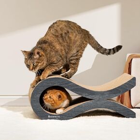 Cat Lounger Scratcher ، لوحة خدش القطة على شكل سمكة ، خدش CAT CATRABOARD المتميز للقطط الداخلية ، قابلة للانعكاس ودائم ، وضع ، إخفاء وخدش