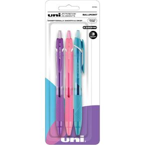 uniball Jetstream Elements Ballpoint Pens, Medium Point (1.0mm), Assorted Ink, 3 Pack