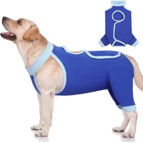 ROZKITCH Dog Surgery Recovery Sleeve Rear Legs, Male Female Pet Prevent Licking Wound Elbow Brace Protector, Dog Recovery Suit Cone Collar Alternative Pants Shirt for Wound Heal Wrap Blue 2XL