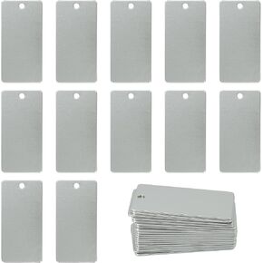 StayMax Aluminum Engraving Blanks Rectangle Blank Tags 1 Inch x 2 Inch 25 Pack (Black)